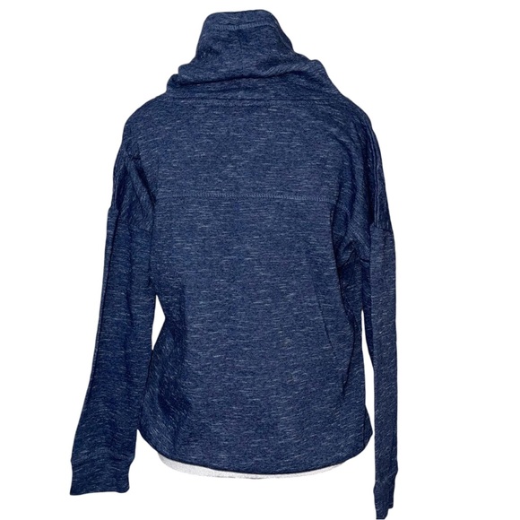 Airfield Estates J. America Women’s Cowl Neck Blue Sweatshirt With Biplane Logo - Picture 4 of 7